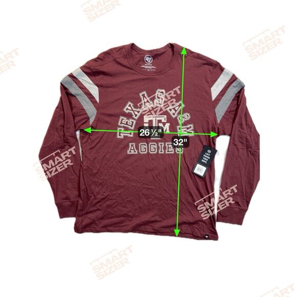 New ‘47 Texas A&M Aggies Mens Long Sleeve Game Day Shirt Mulberry Maroon Sz XXL - Picture 9 of 9